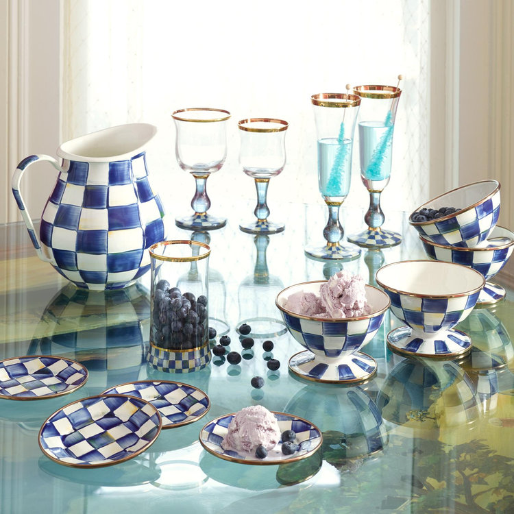 MacKenzie-Childs, Royal Check Enamel Pitcher | Zola