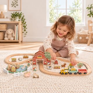 Funny Farm Wooden Train Set with Track