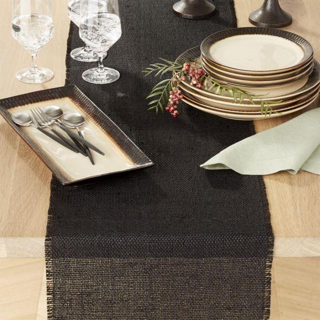 Basa Black 120" Table Runner