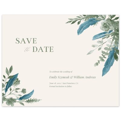 Teal, Blue Wedding Digital Save the Date - Bethany Bloom
