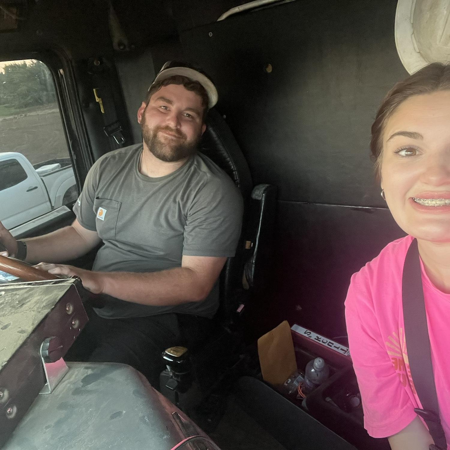 Bryanna’s first time riding in a semi truck (Clayton was so excited as you can tell)😂