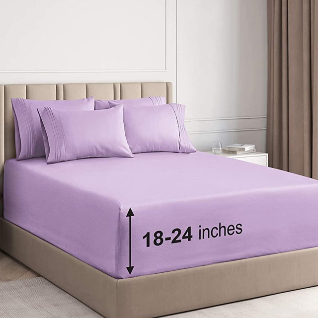 Extra Deep Pocket Sheets - 6 Piece Sheet Set - Cal King Size Sheets Deep Pocket - Extra Deep Bed Sheets - Deep California King Fitted Sheet Set - Super and Ultra Deep Sheets - for Extra Deep Mattress