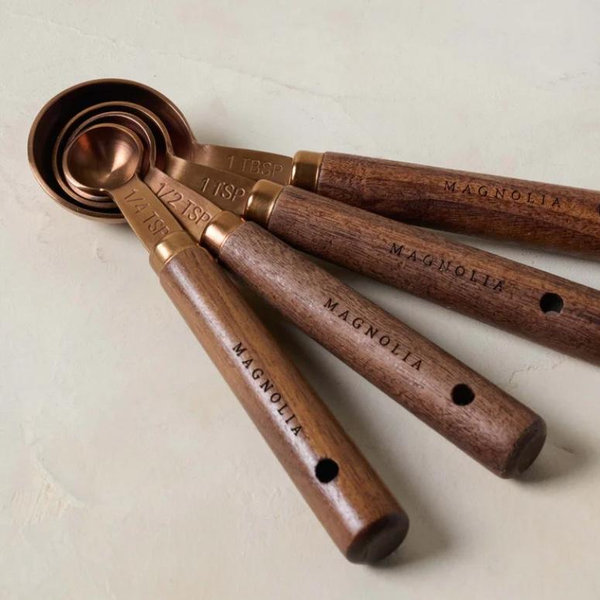 Walnut and Copper Measuring Spoons