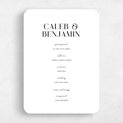Black Rounded Wedding Program - Latona Letterpress