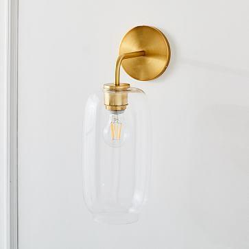 Sculptural Glass Pebble Sconce, West Elm