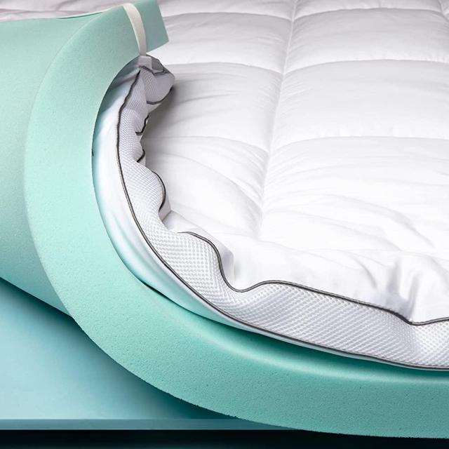 ViscoSoft 4 Inch Pillow Top Memory Foam Mattress Topper Full - Made in USA - Serene Lux Dual Layer Mattress Pad