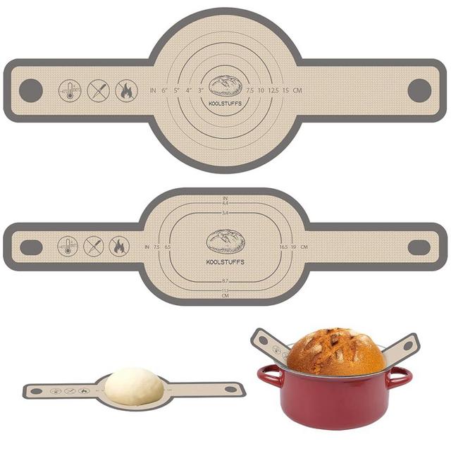 Silicone Bread Sling for Dutch Oven, 2 PCS Non-Stick & Easy Clean Reusable Silicone Bread Baking Mat with Long Handles, Easy to Transfer Sourdough Bread