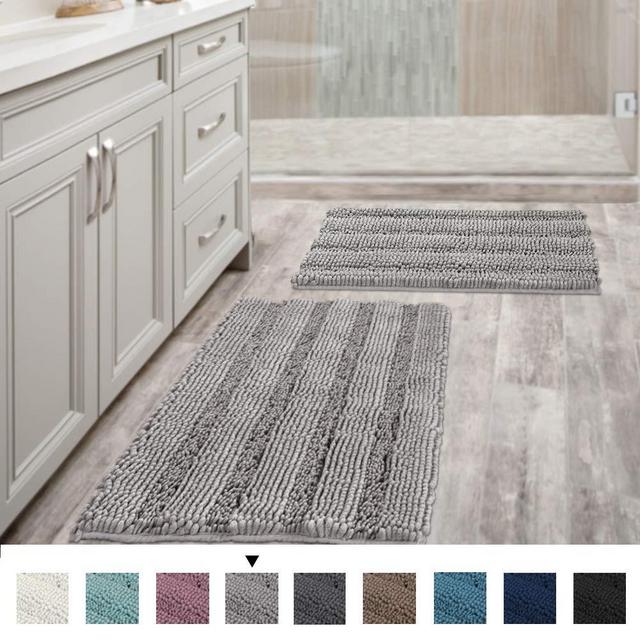 Luxury Chenille Bath Rug 32 x 20 Inches Soft Shaggy Bathroom Rugs Large  Size Sup