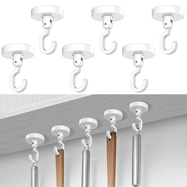 Powerful Adhesive Hooks (6 Packs), Wall Hooks Shower Hooks 【No Damage】【Heavy Duty】for Hanging Plants, Robe, Towel, Hat, Coat, Key, Bag, for Bathroom, Living Room, Bedroom, Kitchen - 10lb (Max)