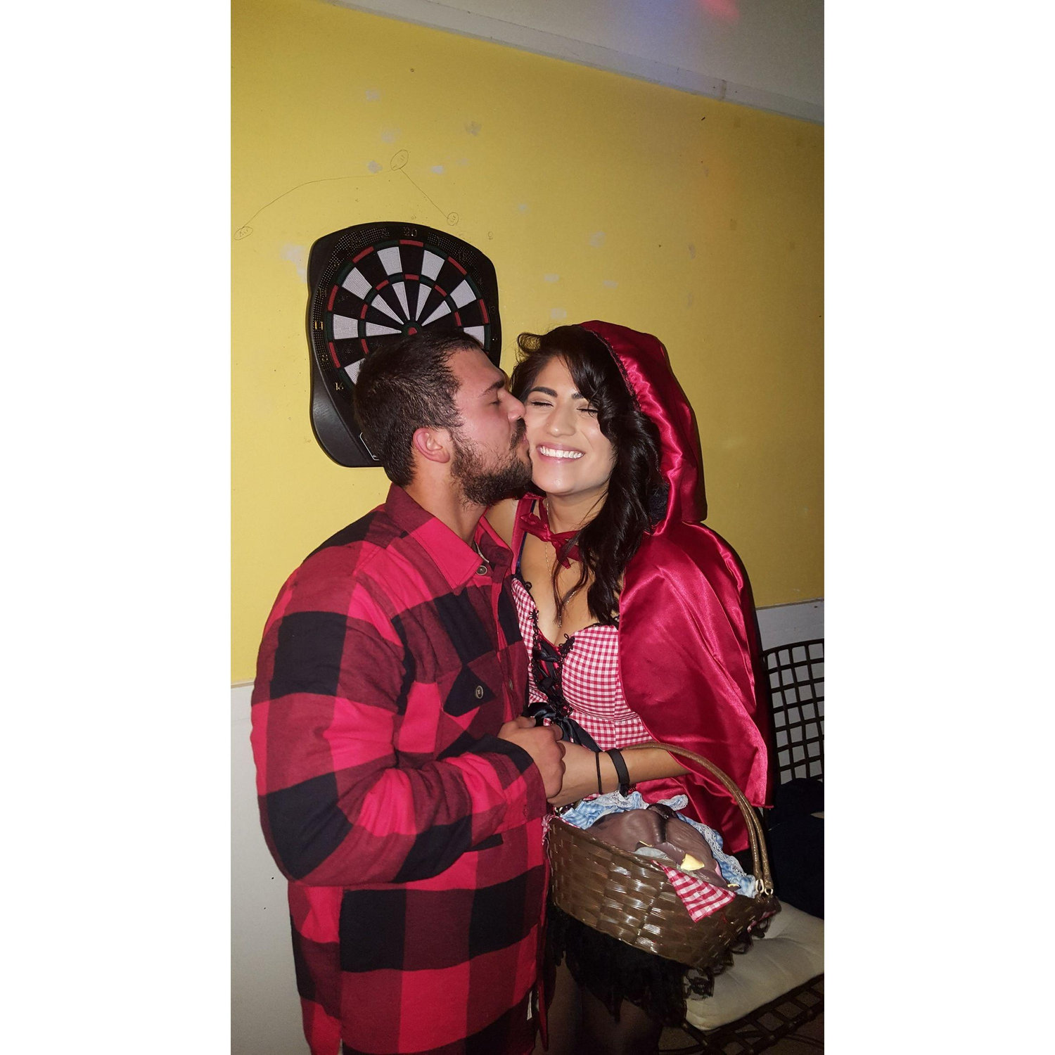 Our first Halloween couples costume, little red riding hood and the hunter