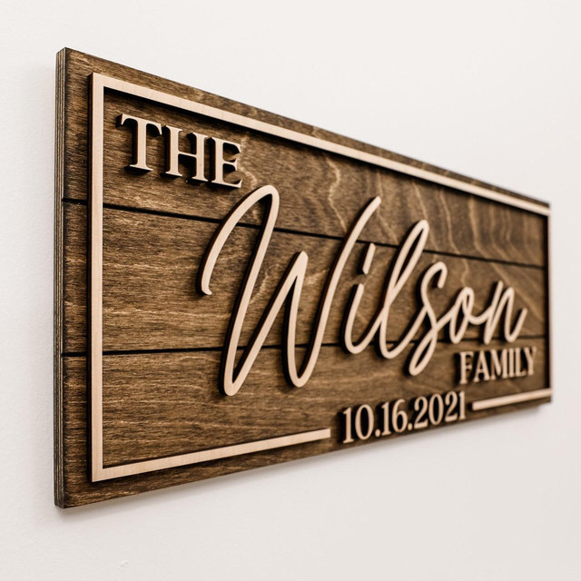 3D Family Last Name Sign, Anniversary Gift, Farmhouse Family, Housewarming Gift, Custom Family Sign, Wooden Name Sign, Christmas Gift