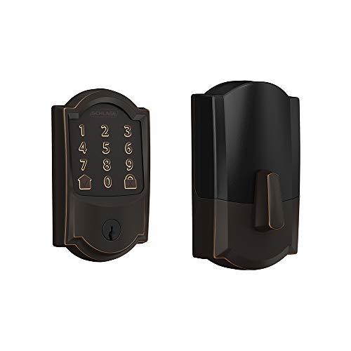 Schlage Encode Smart WiFi Deadbolt with Camelot Trim in Aged Bronze (BE489WB CAM 716)