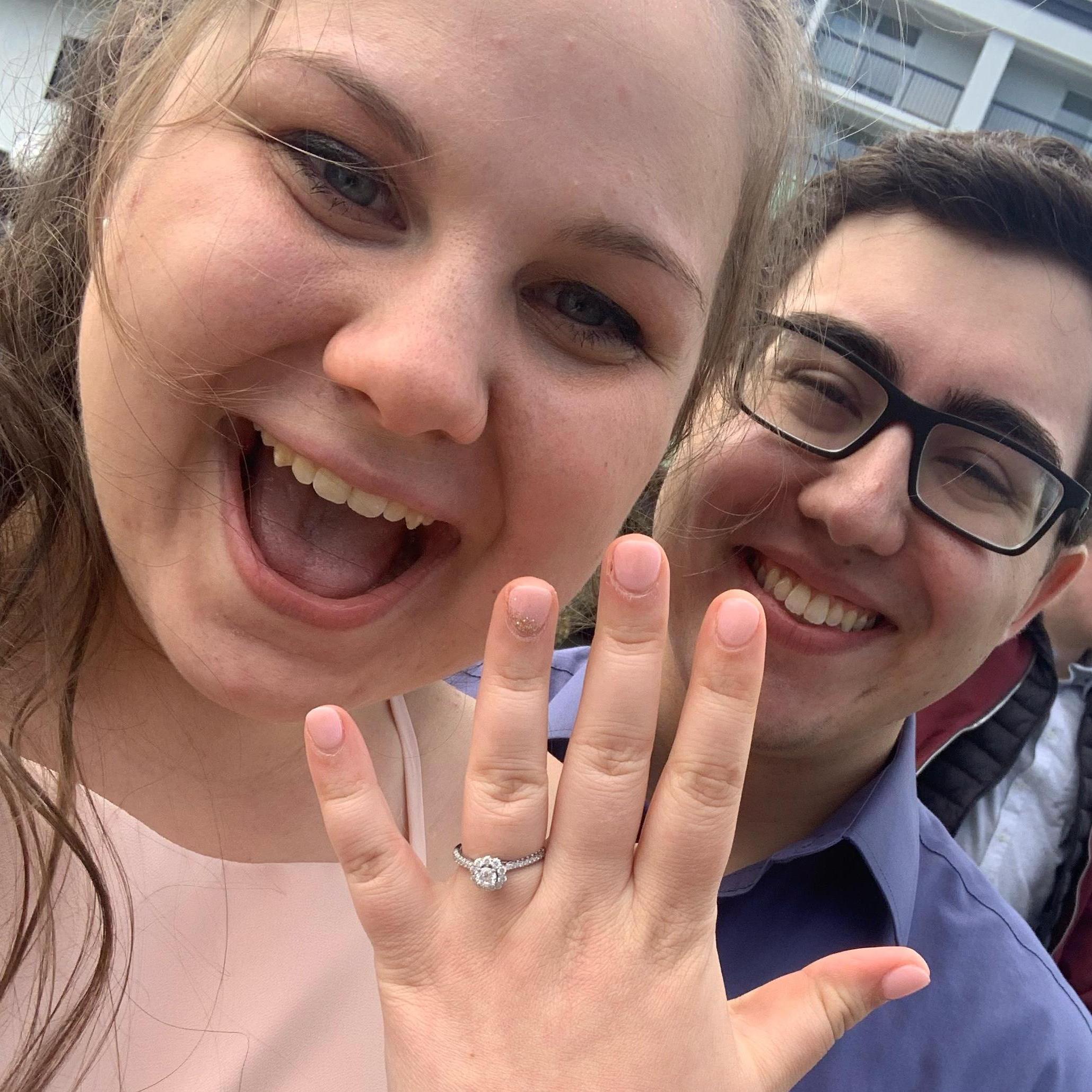 Elyse and Jon right after their engagement!