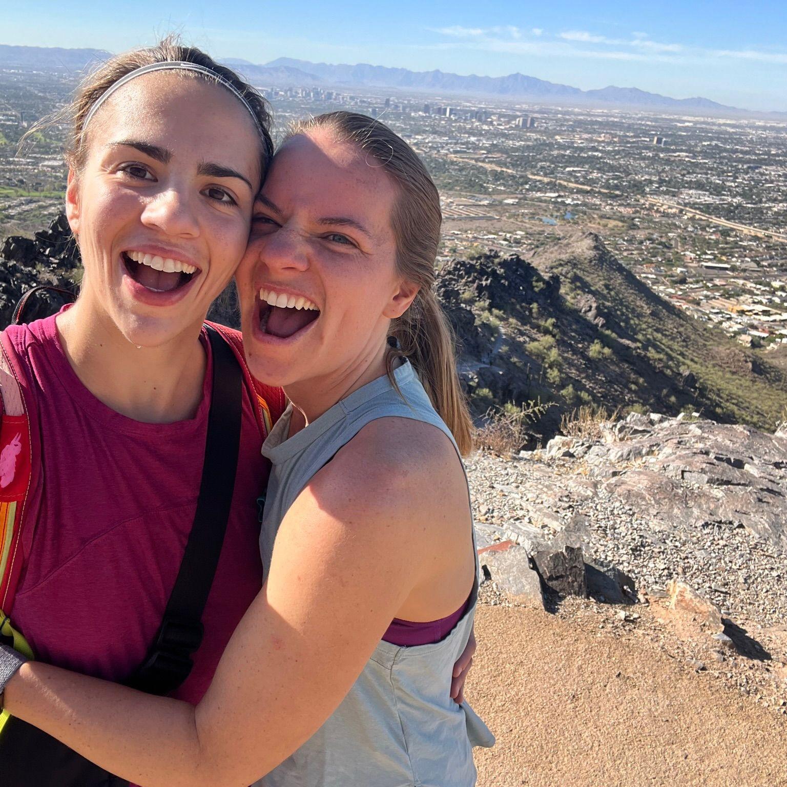 Post-hike selfie in Arizona (shoutout to our Uber driver Sharon who joined us for half of the hike before tapping out)