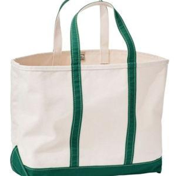 Boat and Tote, Zip-Top- extra large, green, "V" customization
