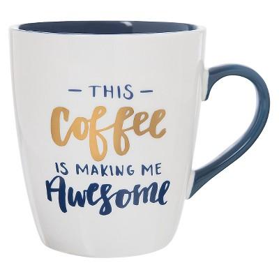 27oz Stoneware This Coffee Is Making Me Awesome Jumbo Mug White/Blue - Threshold™