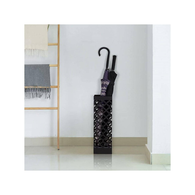 NEX Umbrella Holder Freestanding Rack with Drip Tray Black
