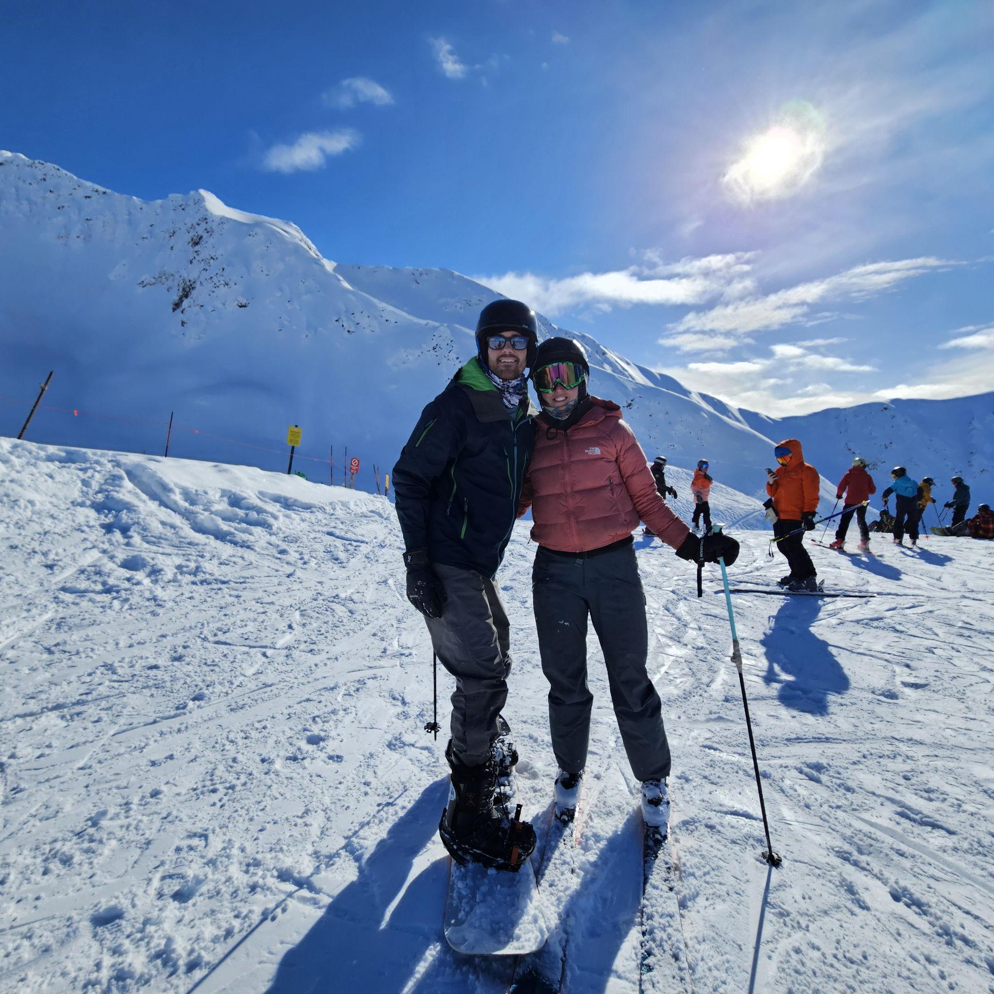 Having fun at Alyeska in 2024. Aaron & Sam don't really ski or snow board very much though.