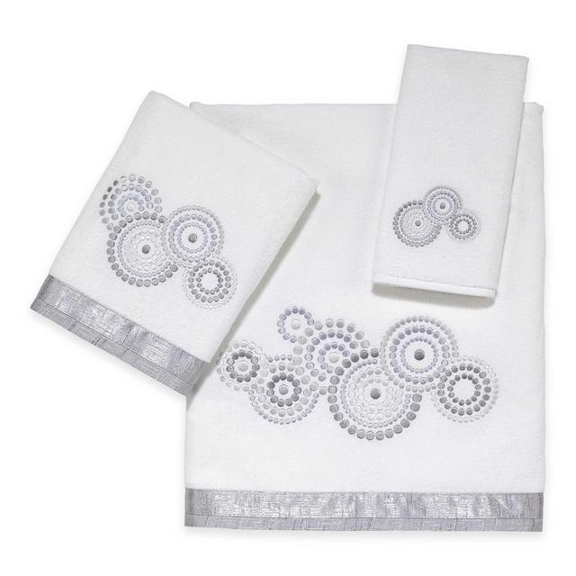 Avanti Mosaic Circle Hand Towel in White