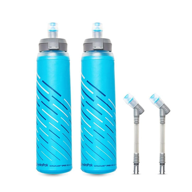 HydraPak UltraFlask (500ml/600ml) - Collapsible Soft Flask Water Bottle for Hydration Vests and Running Packs with Easy Open Cap