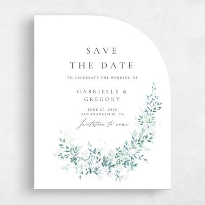 Blue Half arch Wedding Save the Date - Farnham Portrait
