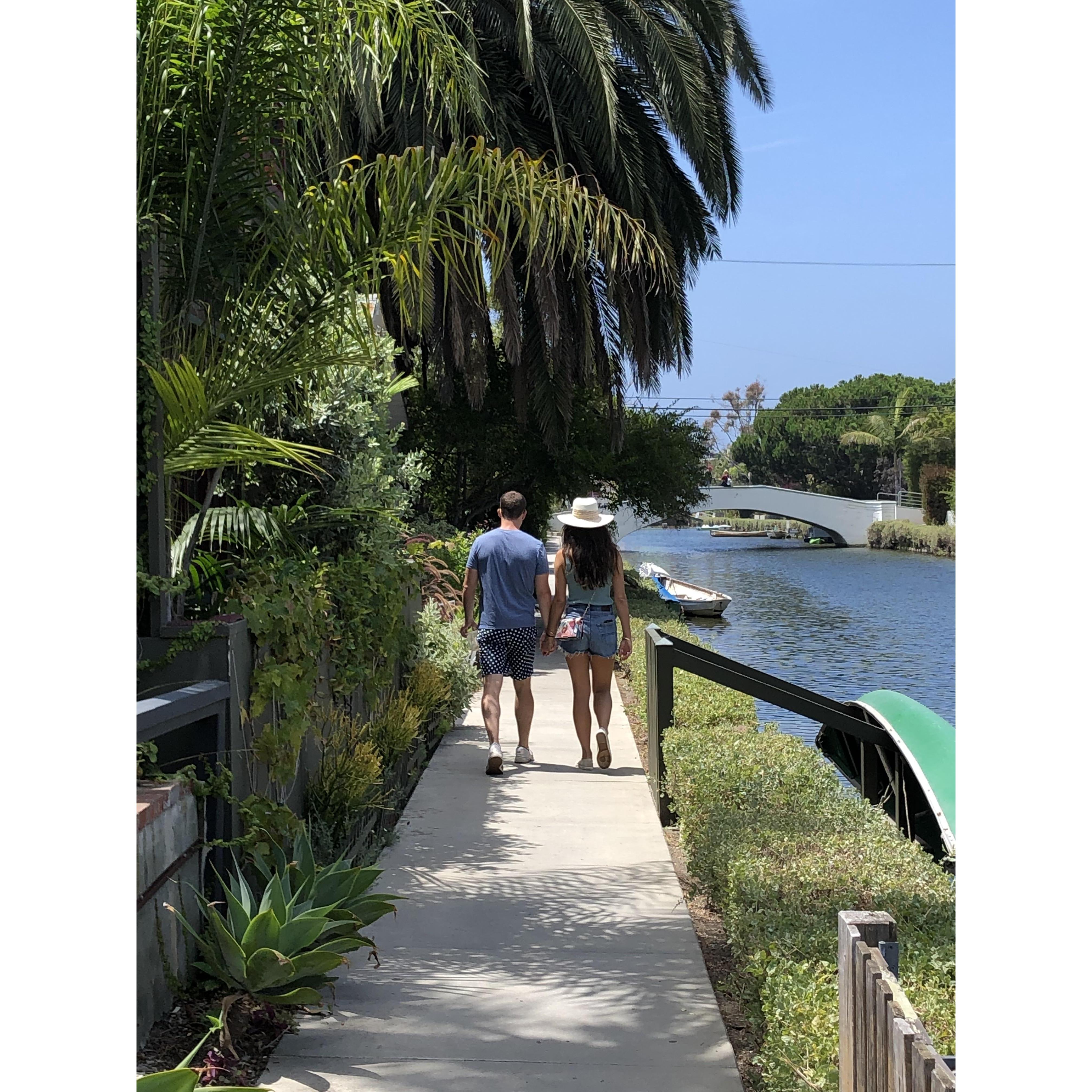 Morning strolls alongside the Venice Canals.