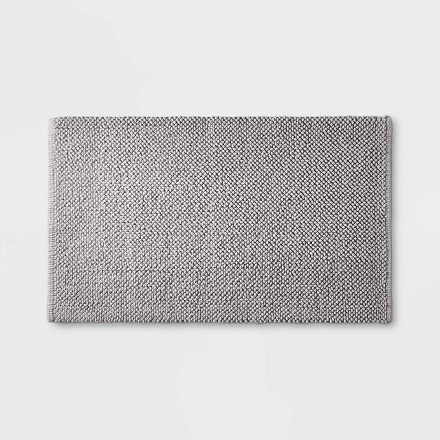 21"x34" Textured Bath Mat Gray - Casaluna™