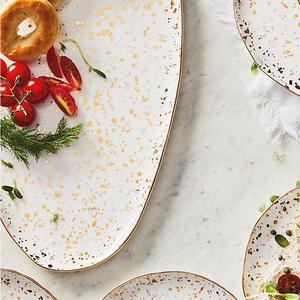 Mimira Large Platter (Gold & White)