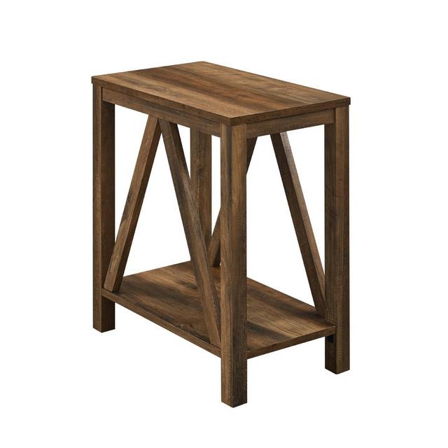A Frame Farmhouse Open Storage Side Table Reclaimed Barnwood - Saracina Home