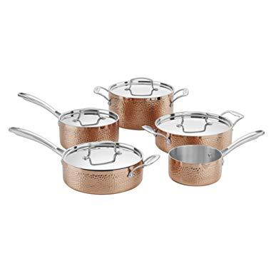 Cuisinart HCTP-9 Hammered Collection Cookware Set, Medium, Copper