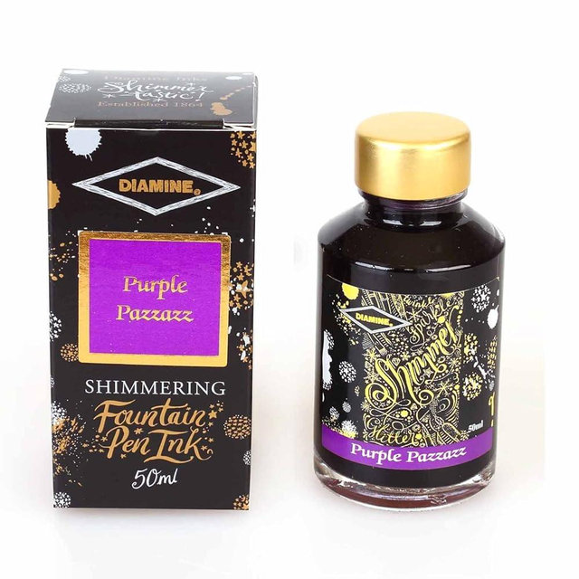 Diamine, Shimmering Fountain Pen Ink, 50ml, Purple Pazzazz, 9002
