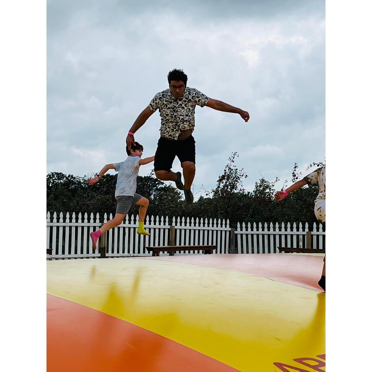 Aaron is just a 5yr old on a jumping pillow