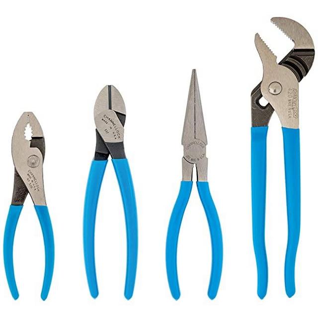 CHANNELLOCK HD-1 Ultimate 4-Piece Pliers Set: Includes Tongue & Groove, Diagonal Cutting, Long Nose and Slip Joint Pliers | Forged High Carbon Steel | Made in USA