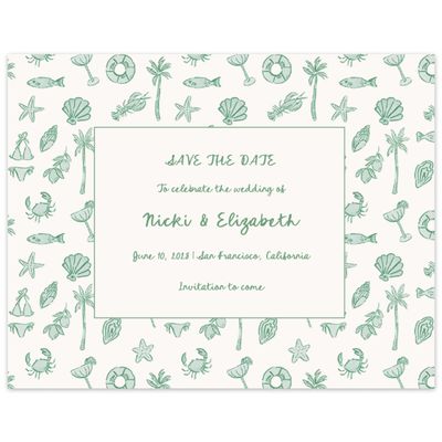 Green Wedding Digital Save the Date - Tenger Landscape