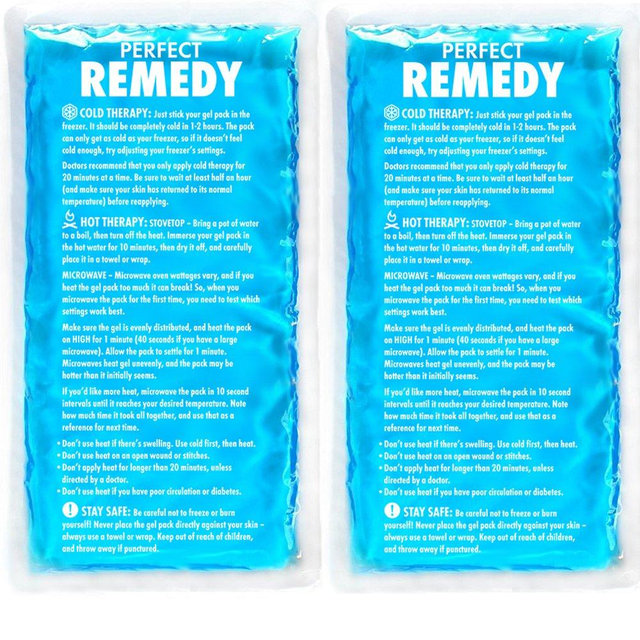 Large Ice Pack for Injury (Set of 2) – Perfect Remedy Gel Cold Packs for Injuries, Pain Relief, Rehabilitation, Flexible Therapy for Knee, Shoulder, Back, Neck, Ankle
