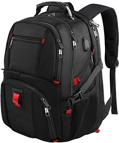 Travel Backpacks for Men, Extra Large College School Laptop Bookbags Gifts for Men Wowen with USB Charging Port,TSA Friendly Water Resistant Business Computer Bag Fit 17 Inch Laptops 45L,Black