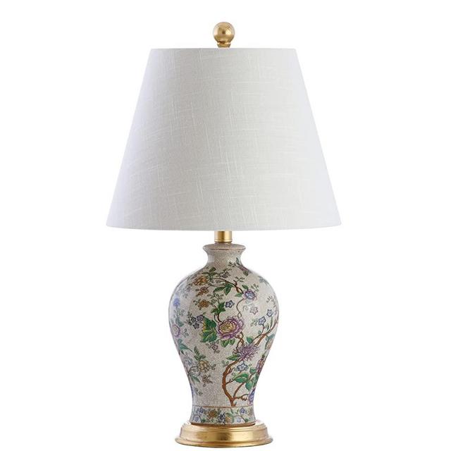 JONATHAN Y JYL3009A Grace 24" Floral LED Table Lamp Classic,Cottage,Traditional,Transitional for Bedroom, Living Room, Office, College Dorm, Coffee Table, Bookcase, Multi/Brass