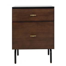 Safavieh Genevieve 2 Drawer Nightstand Walnut Black Wood NST5002A