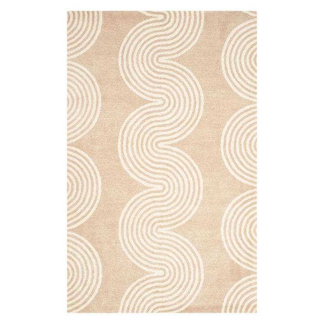 6'X9' Wave Tufted Area Rug Beige/Ivory - Safavieh