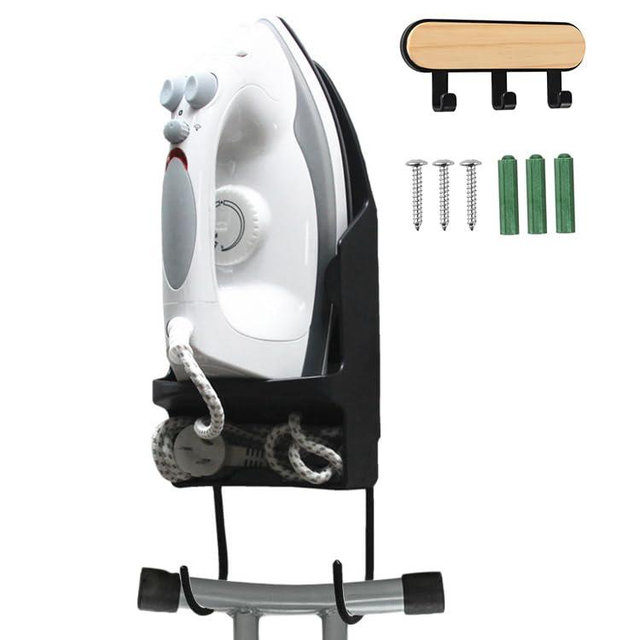 EVEME Ironing Board Hanger Wall Mount,Laundry Room Iron Board Holder Laundry Room Decor Organization,Electric Iron Holder Rack Household Bathroom Shelf-for Max 5 inch Width