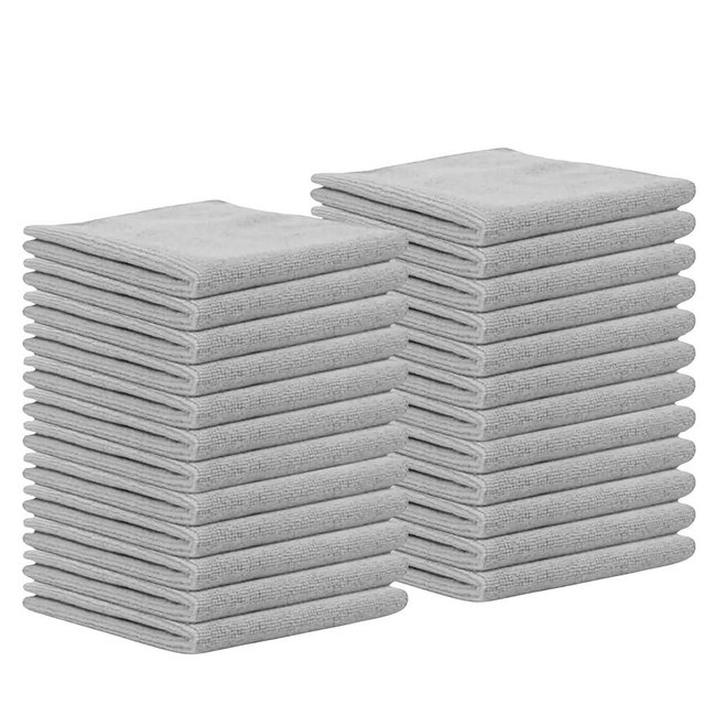 Cleanex Microfiber Cleaning Cloth for Kitchen & households, Towels for Cars. (300gsm) (Pack of 24 Gray)