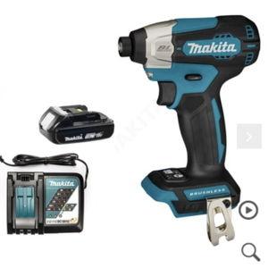 Rechargeable impact screwdriver + 1.5 amp battery, charger and set of bits - MAKITA DTD157 18V BL Makita