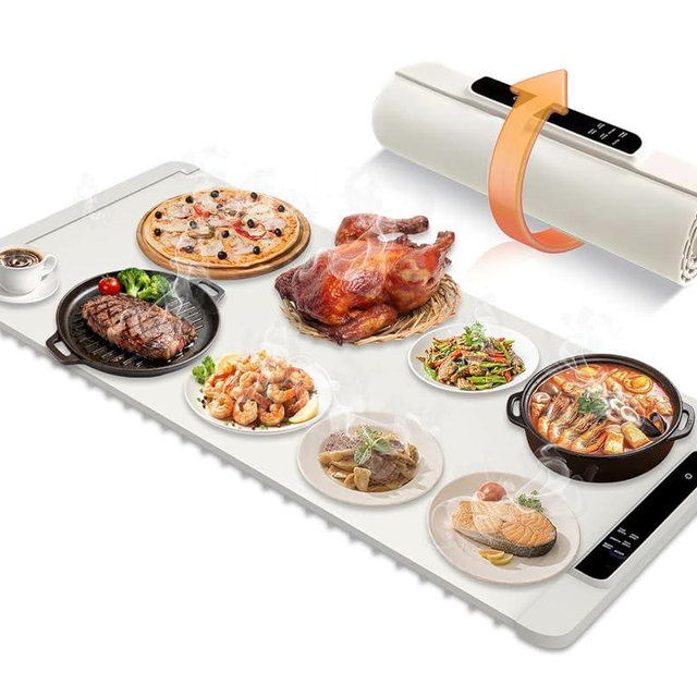 Warming Mat for Food Extra Large, 36"x 16" Food Warming Mat for Countertop, Warming Trays for Buffets Party, Food Warmers for Parties Buffet with 11 Level Adjustable Temperature and 10 Hours Timer