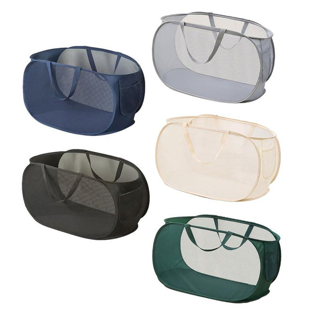 LATERONON 5 Pcs Collapsible Laundry Baskets, Opening Laundry Hamper, Foldable Laundry Basket, Dirty Clothes Basket for Clothes & Laundry-Home Organization