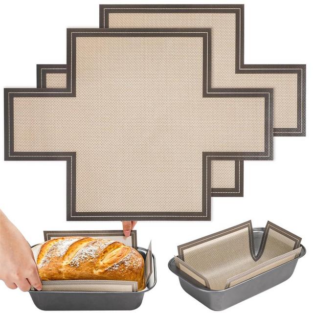Silicone Bread Loaf Pan Liner, 2 Pack Reusable Silicone Bread Sling Loaf Pan Lifters for 9x5" or 1.5lb Loaf Pans, Nonstick Dough Transfer Tool for Baking