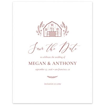 Currant Red Wedding Digital Save the Date - Humbyrd Portrait