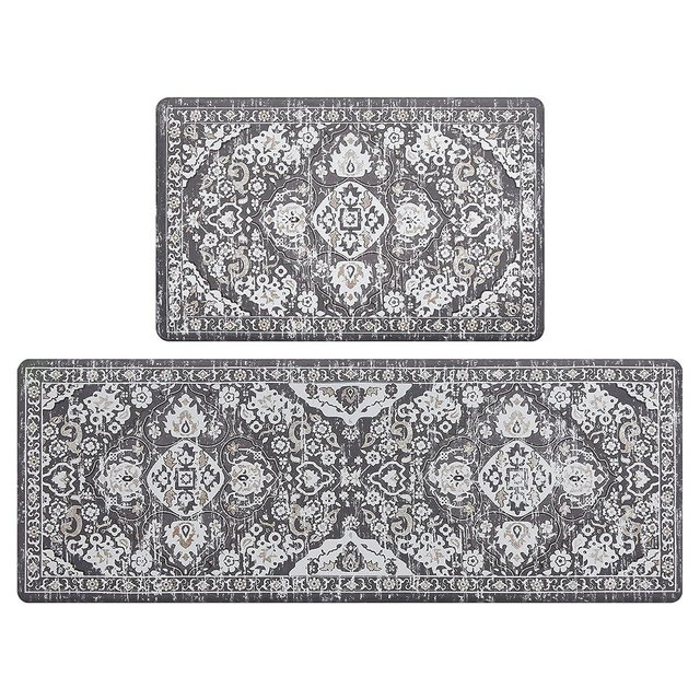 Ileading Kitchen Anti Fatigue Mat Set of 2 Cushioned Kitchen Mats for Standing Non Slip Waterproof Kitchen Floor Mat Boho Kitchen Rugs and Mats for Kitchen Sink Laundry