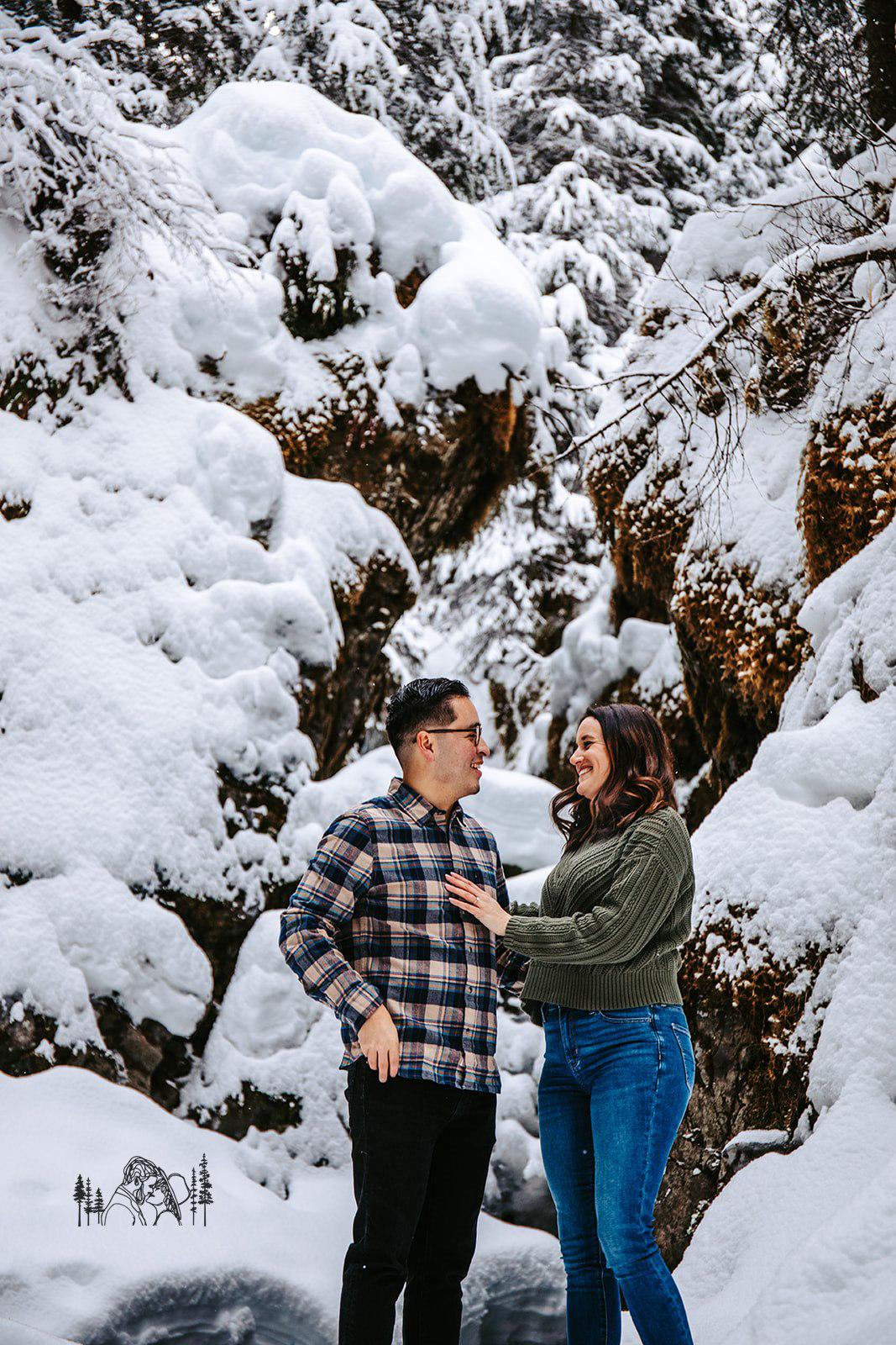 One of many photos from our engagement photo shoot at Virgin Creek Falls in Girdwood, AK.