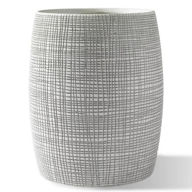 Pasha Porcelain Waste Basket, Gray