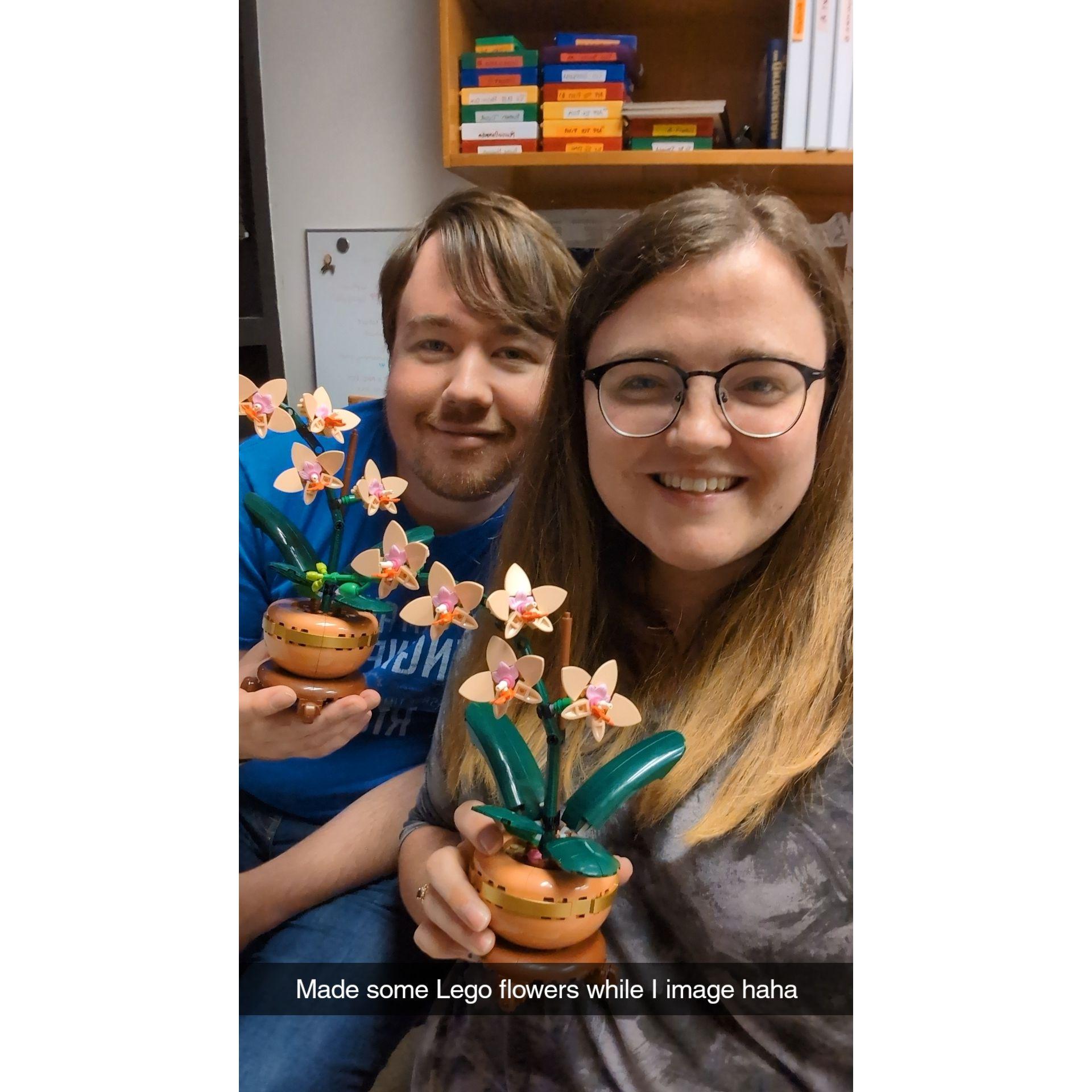 One of the many Saturdays that Matthew has hung out with Ashley in lab - we built Lego to pass the incubation time!